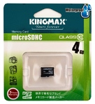 4GB Kingmax MicroSDHC class 10 (без адаптера SD)